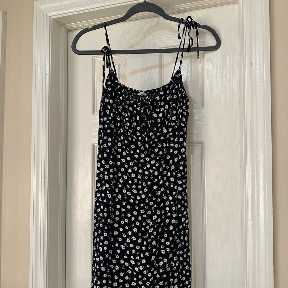 Garage Black and White Spaghetti Strap Mini Sundress